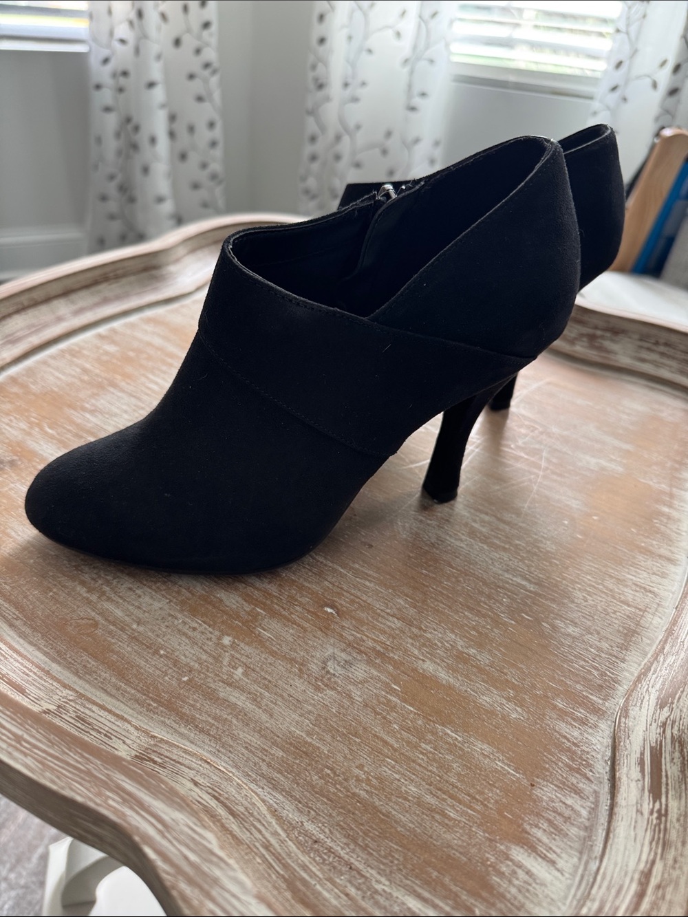 Xappeal Black Suede High-Heel Ankle Booties 9